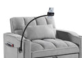 Convertible Sleeper Chair Sofa Bed Adjustable Pull Out Sleeper Chair Bed Multi Pockets Folding Sofa Bed For Living Room Bedroom Small Space,3 In 1 Sofa Bed Grey Velvet Wood Soft Tufted Back Heavy Duty American Design,American Traditional Square Arms