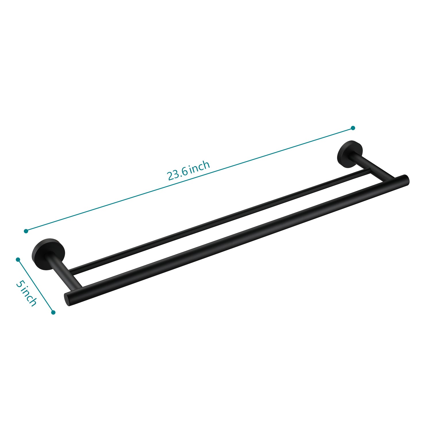 23.6'' Towel Bar Wall Mounted Matte Black Stainless Steel