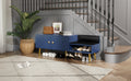 Modern Shoe Storage Bench With Hidden Storage And Upholstered Cushions For Bedside, Living Room And Entryway Navy Navy Mdf Metal