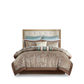 12 Piece Comforter Set With Cotton Bed Sheets Blue Brown Cal King California King Blue Brown Cotton