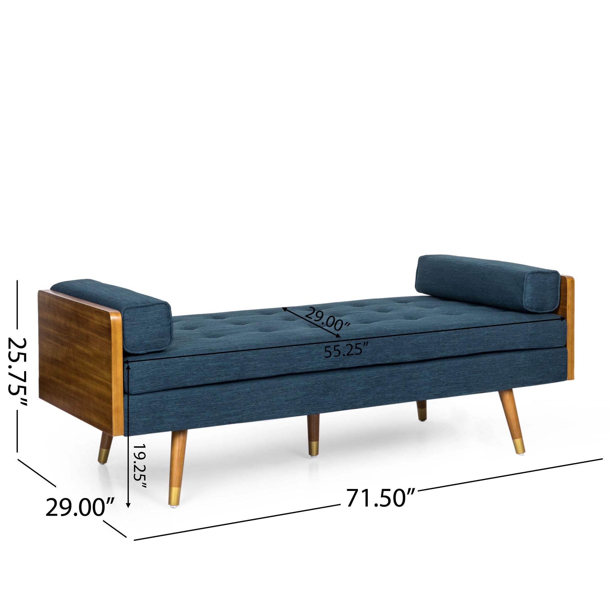 Chaise Lounge Navy Blue Mdf