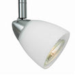 Metal Track Light With Interchangeable Round Glass Shade, Silver And White White Silver Glass Metal