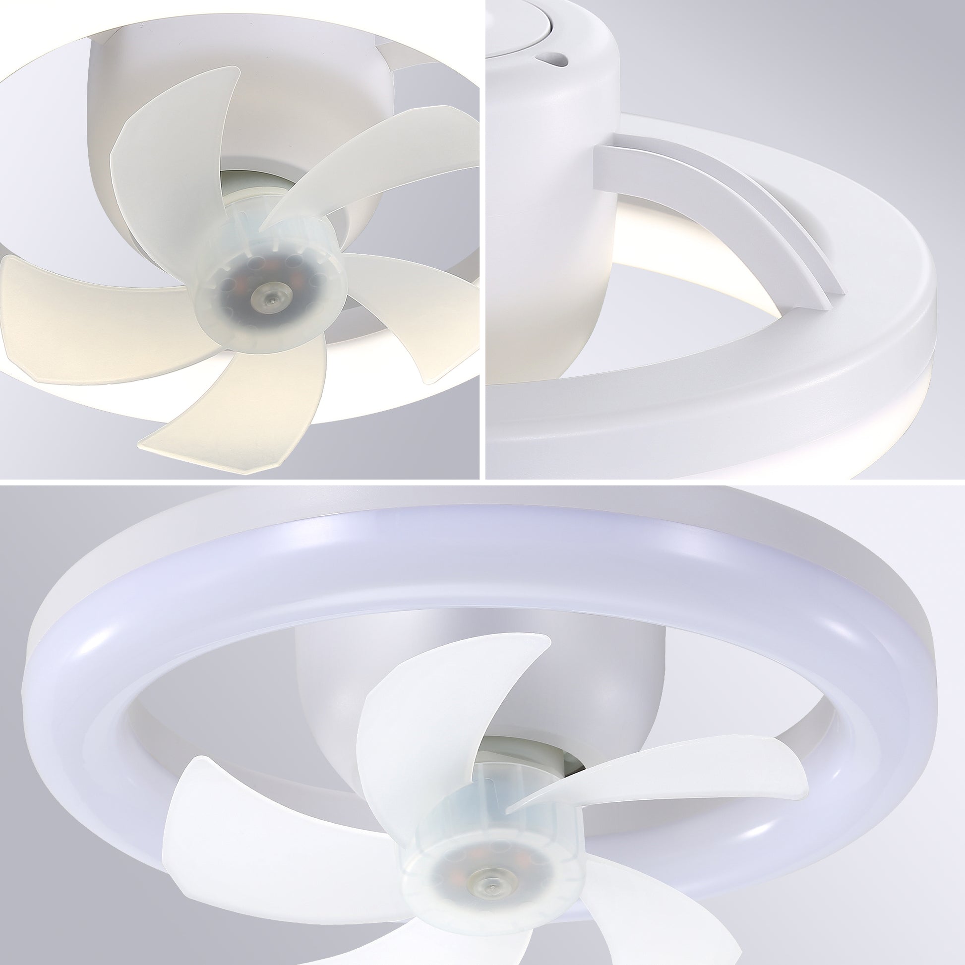 Socket And Remote 360 Rotating Ceiling Fan 3 Colors And 3 Wind Speeds White Pc