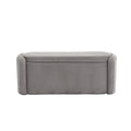 Coolmore Storage Ottoman,Bedroom End Bench,Upholstered Fabric Storage Ottoman With Safety Hinge, Entryway Padded Footstool, Ottoman Bench For Living Room & Bedroom Light Gray Light Gray Foam Velvet