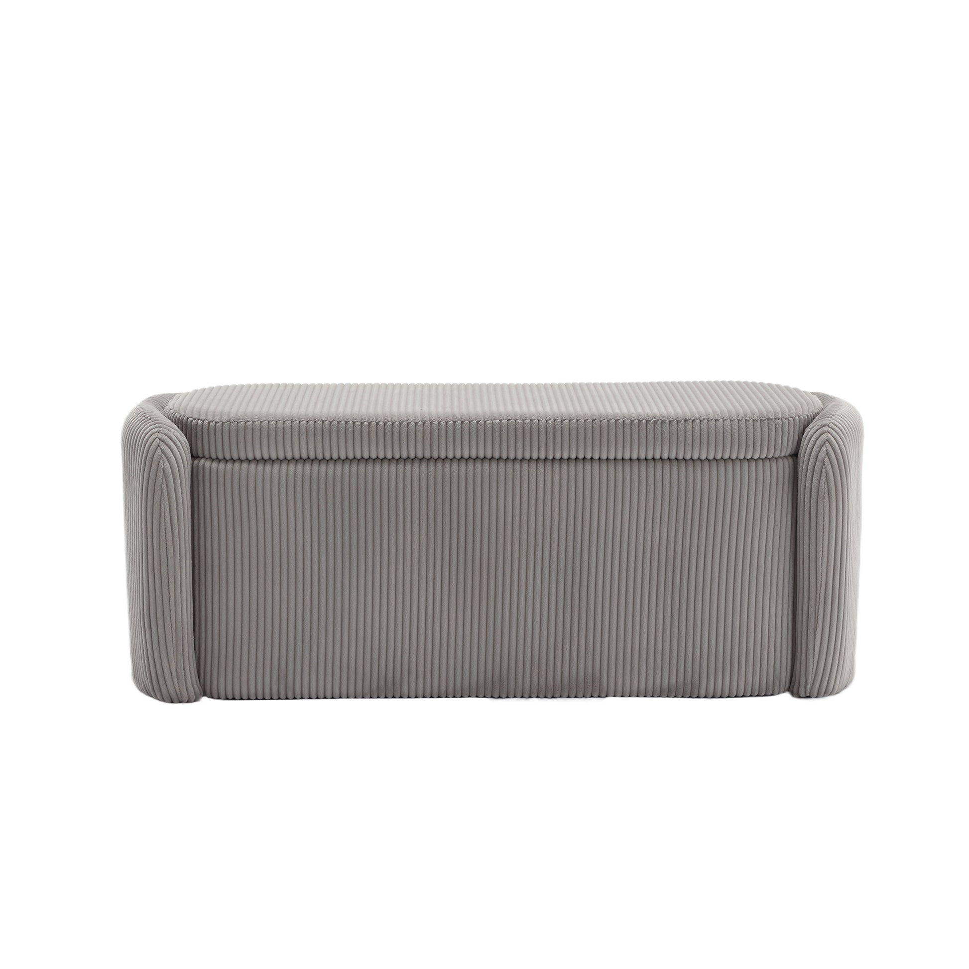 Coolmore Storage Ottoman,Bedroom End Bench,Upholstered Fabric Storage Ottoman With Safety Hinge, Entryway Padded Footstool, Ottoman Bench For Living Room & Bedroom Light Gray Light Gray Foam Velvet