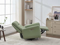 Swivel Glider Recliner Chair, 270 Power Recliner Rocking Chair Nursury Chair For Living Room Bedroom Apartment Green Faux Leather