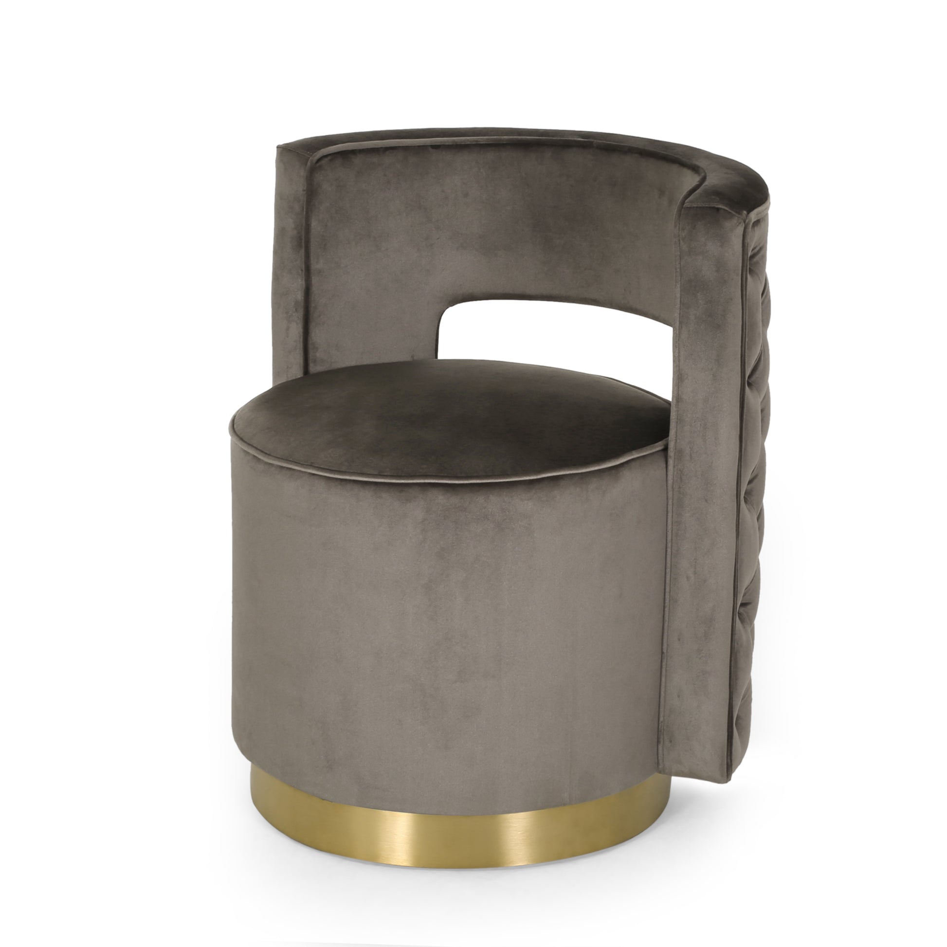 Swivel Arm Chair Grey Fabric