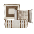 7 Piece Comforter Set Taupe Brown King King Taupe Brown Polyester