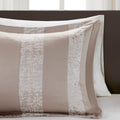 7 Piece Chenille Jacquard Comforter Set Taupe King King Multicolor Polyester