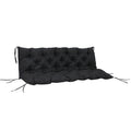 Outsunny Tufted Bench Cushions For Outdoor Furniture, 3 Seater Replacement For Swing Chair, Patio Sofa Couch, Overstuffed, Includes Backrest, Black Black Polyester