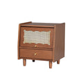 3 Pieces Bedroom Set With Queen Size Wooden Bed Frame, 1 Vintage Nightstand And 1 Makeup Vanity Set With Stool,Walnut Expected Arrival Time: 08.23 Queen Walnut 3 Piece Set Wood