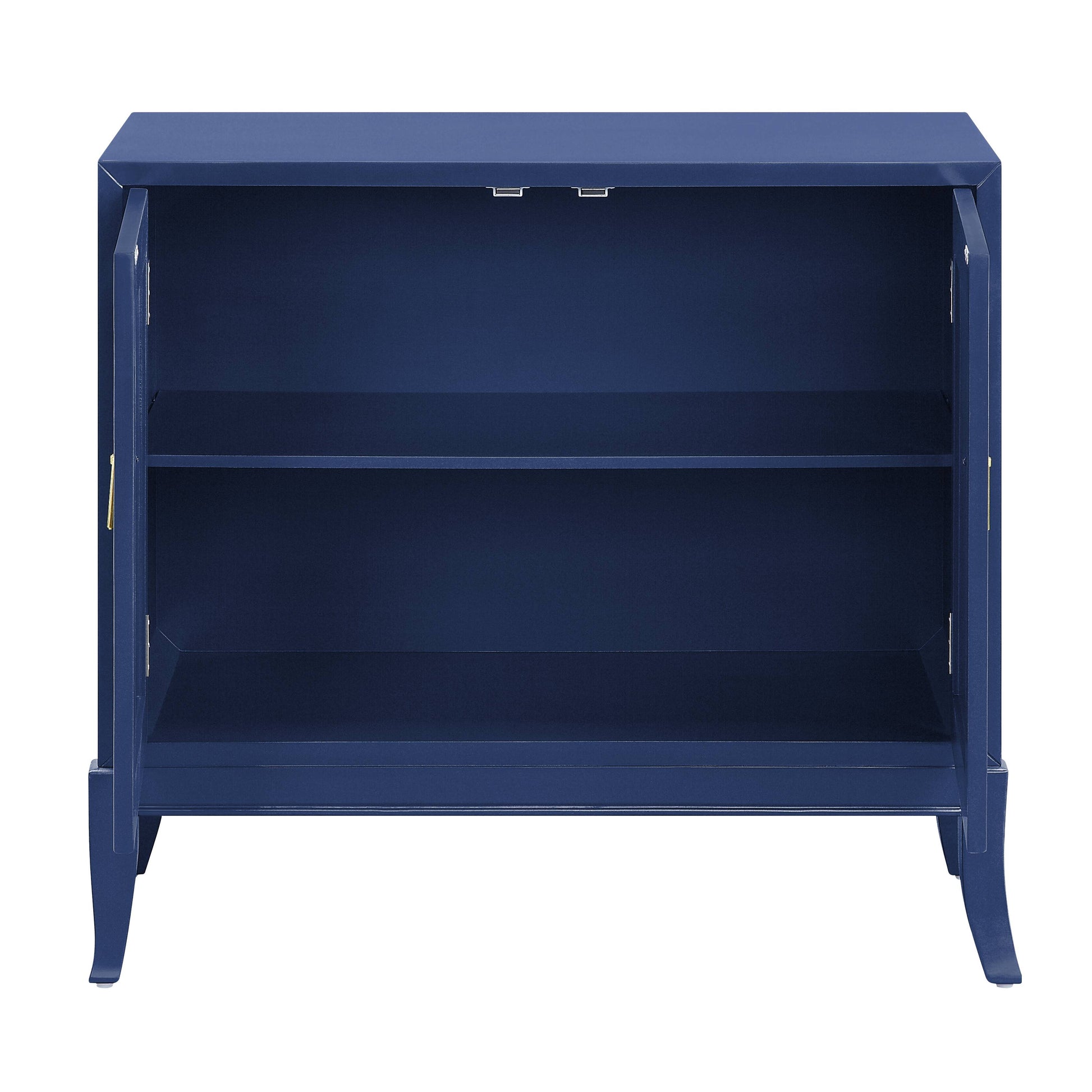 Blue 2 Door Console Cabinet Freestanding 1 2 Shelves Blue Primary Living Space Solid Wood Mdf