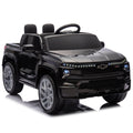 12V Kids Ride On Car W Parents Control,Licensed Chevrolet Silverado,Four Wheel Suspension,Led Lights,Bluetooth,Music,Usb,Mp3,Power Display,Speeds 1.86 3.11Mph For Kids Aged 2 5. Black 50 99 Lbs