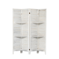 Room Divider 4 Panel, White Room Divider With Shelves, Wall Room Dividers And Folding Privacy Screens, Portable Room Partitions And Dividers For Bedroom, Home Office, Studio White White Modern Wood