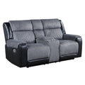Alicia Grey Black Console Reclining Seat Gray Fabric