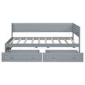 Twin Size Wood Daybed With 2 Drawers And Guardrail, Gray Gray Solid Wood Mdf