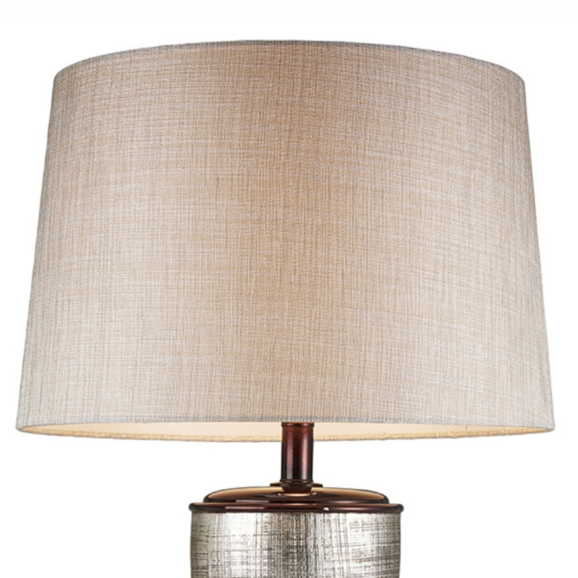 30" Tall Polyresin Table Lamp "Naomi" With Egyptian Design, Silvery Linen Shade Multicolor Polyresin