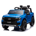 12V Kids Ride On Car W Parents Remote Control,Licensed Ford Ranger,2Wd,Rear Wheel Suspension,Low Start,Headlight,Horn,Mp3,Bluetooth,Adjustable Speed,Speed 1.86 4.97 Mph For Kids Aged 3 6. Blue 50 99 Lbs Polypropylene