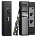 3 4 Safe For Rifles And Pistols,Quick Access Password Safe,High Security Metal Rifle Safe Locker With Removable Shelf And 2 Adjustable Slots Black Steel