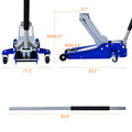 Floor Jack, 5 Ton Low Profile Floor Jack, Heavy Duty Steel Racing Floor Jack With Dual Piston Quick Lift Pump, Floor Jack Lifting Range 4