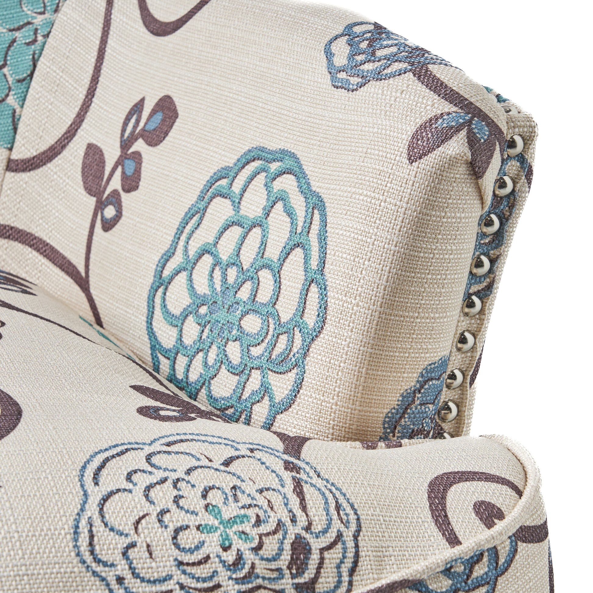 Mirod Comfy Arm Chair With Tufted Backmodern For Living Room, Bedroom And Study White Multi Fabric