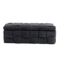 Coolmore Storage Ottoman,Bedroom End Bench,Upholstered Fabric Storage Ottoman With Safety Hinge, Entryway Padded Footstool, Ottoman Bench For Living Room & Bedroom Black Black Velvet Bedroom Black Rubberwood Internal Storage Foam Velvet