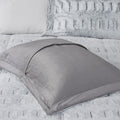 Back Print Long Fur Comforter Mini Set Queen Grey Polyester