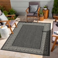 Sunshine Gc Har2002 Anthracite 5 Ft. 3 In. X 7 Ft. 3 In. Indoor Outdoor Area Rug Anthracite Polyester Polypropylene