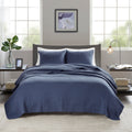 3 Piece Quilt Set Navy King Cal King King Navy Polyester