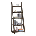 5 Tier Shelves,Bookshelf, Storage Rack, Bookcase With Rubber Wood Frame, Ladder Shelf For Living Room, Home Office, Kitchen, Bedroom, Apartment ,Rustic Brown Rustic Brown Solid Wood Mdf