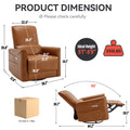 Yellow Brown Leatheraire Swivel And Rocker Power Recliner Chair, Heavy Duty Motion Mechanism With Usb And Type C Ports Yellow Brown Faux Leather Power Push Button Metal Primary Living Space Medium Firm Tight Back Heavy Duty American Design Pine Square