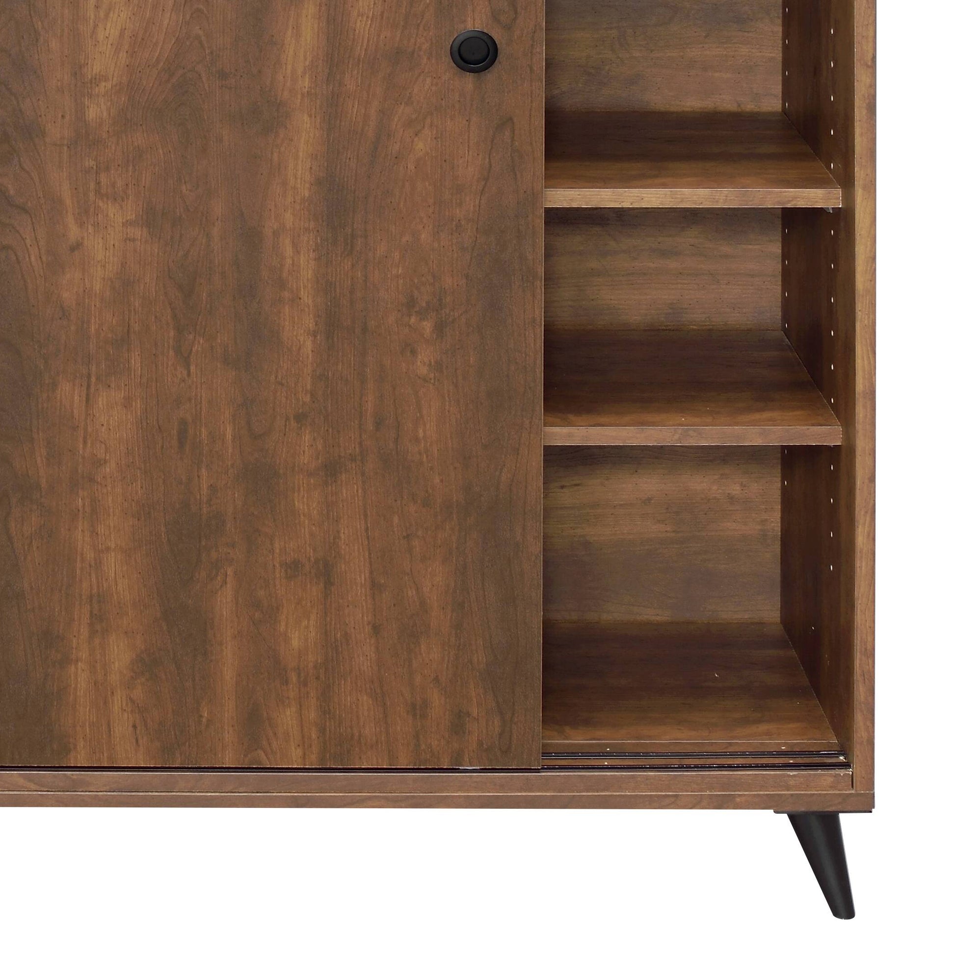 Oak Shoe Cabinet With 2 Sliding Doors Freestanding 3 4 Shelves Oak Oak Primary Living Space Sliding Doors Paper Composite