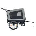 Outdoor Heavy Duty Foldable Utility Pet Stroller Dog Carriers Bicycle Trailer Black Gray Fabric Steel