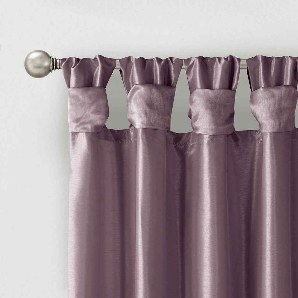 Twist Tab Lined Window Curtain Panel Only 1 Pc Window Panel Purple Polyester