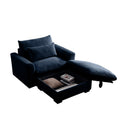 Corduroy Fabric Ottomans Footrest To Combine With 2 Seater Sofa, 3 Seater Sofa And 4 Seater Sofa, Bule Corduroy Blue Corduroy