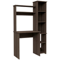 Aramis Desk, Five Shelves, Two Superior Shelves, Smokey Oak Gray Particle Board Particle Board