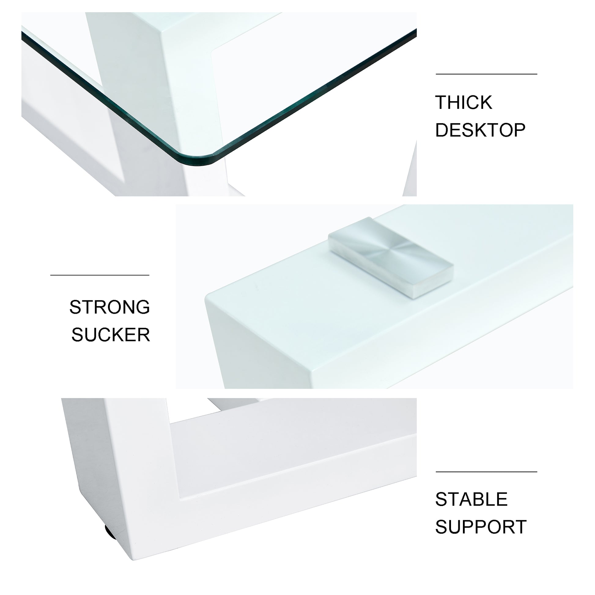 Glass Dining Table Large Modern Minimalist Rectangular For 6 8 With 0.4" Tempered Glass Tabletop And White Mdf Trapezoid Bracket,For Kitchen Dining Living Meeting Room Banquet Hall F 1550 Transparent Mdf Glass