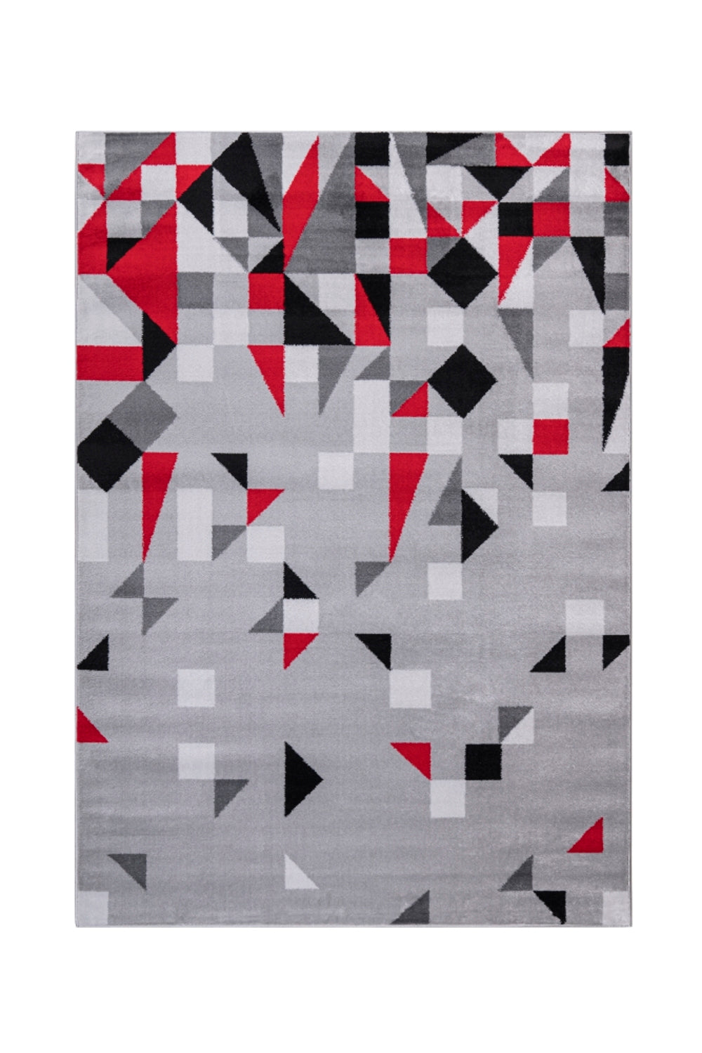 Jersey Area Rugs, Carpets For Livingroom, 5X7 Area Rugs ,3985 Grey Red Rectangle 5&7 Grey Red Contemporary Abstract Polypropylene