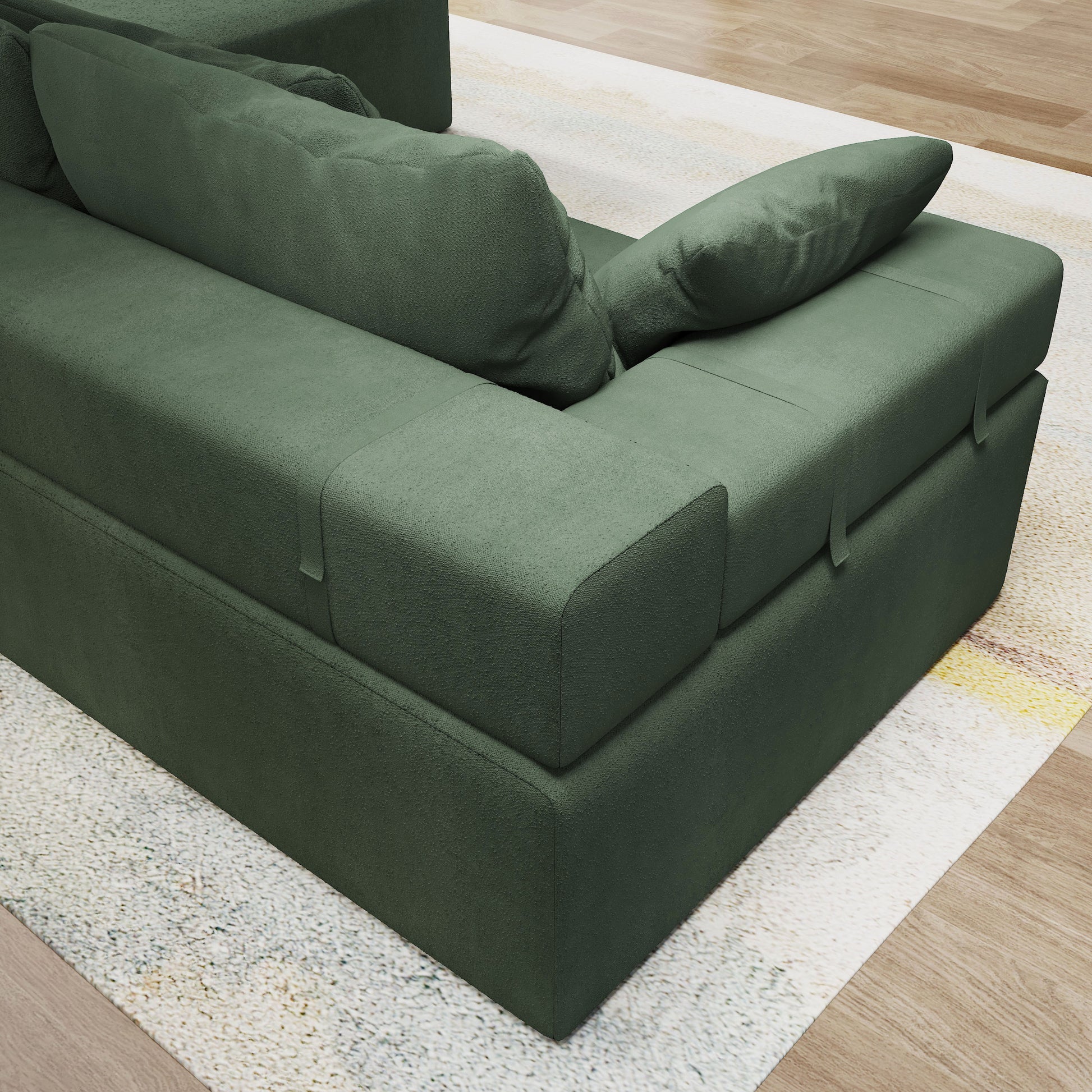 Modern Upholstered Sectional Sofa Couch Set,Modular 108" L Shaped Sectional Living Room Sofa Set With 6 Pillows,Free Combination Sofa Couch For Living Room,Bedroom Green Foam Chenille 3 Seat