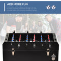 Outsunny 68Qt Patio Cooler Ice Chest With Foosball Table Top, Portable Poolside Party Bar Cold Drink Rolling Cart On Wheels With Tray Shelf Black Steel