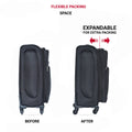 20 Inch Suitcase Black Black Oxford Fabric