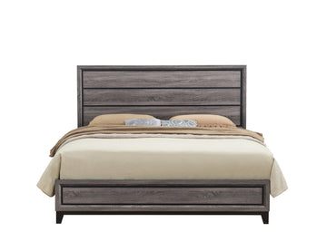 Mirage Grey King Bed Black Gray Rubber Wood