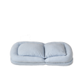 Triple Fold Down Sofa Bed,Blue Blue Metal Cotton Metal