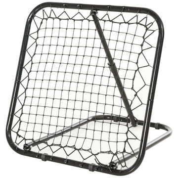 Soozier Soccer Rebounder Net, 3' X 3', Angle Adjustable Portable Training Goal Net With Quick Folding Design, Sturdy Metal Tube Black Plastic