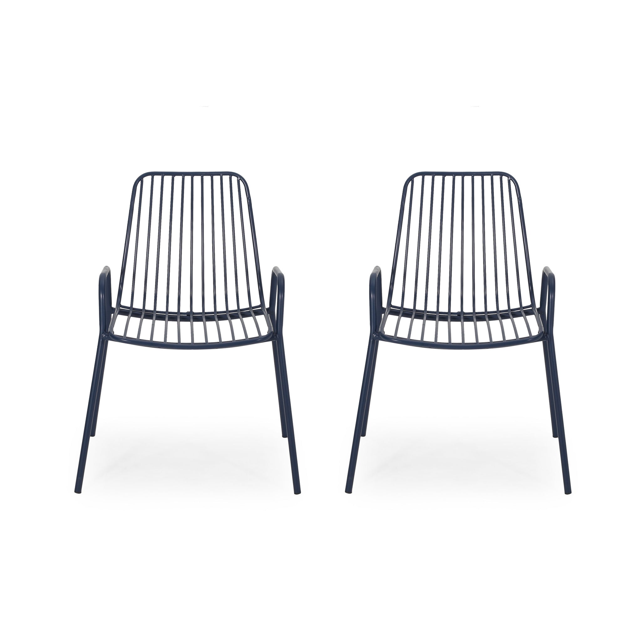 Omaha Chair Set Of 2 Navy Blue Iron