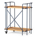 Eden Plummers Pipe Bar Cart Blue Brown Wood Metal