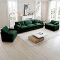 Warm And Cozy Sofa Set With Soft Cushions And Pillows, Home Theater Style Sofa Set Consisting Of A 3 Seater Sofa And Two Single Sofas Ingreen Corduroy Fabric Green Corduroy 5 Seat