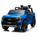 12V Kids Ride On Car W Parents Remote Control,Licensed Ford Ranger,2Wd,Rear Wheel Suspension,Low Start,Headlight,Horn,Mp3,Bluetooth,Adjustable Speed,Speed 1.86 4.97 Mph For Kids Aged 3 6. Blue 50 99 Lbs Polypropylene