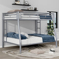 Full Xl Over Queen Metal Bunk Bed With Ladder And Guardrails, Silver Expected Arrival Time: 9.7 Box Spring Not Required Full Xl Silver Metal Metal