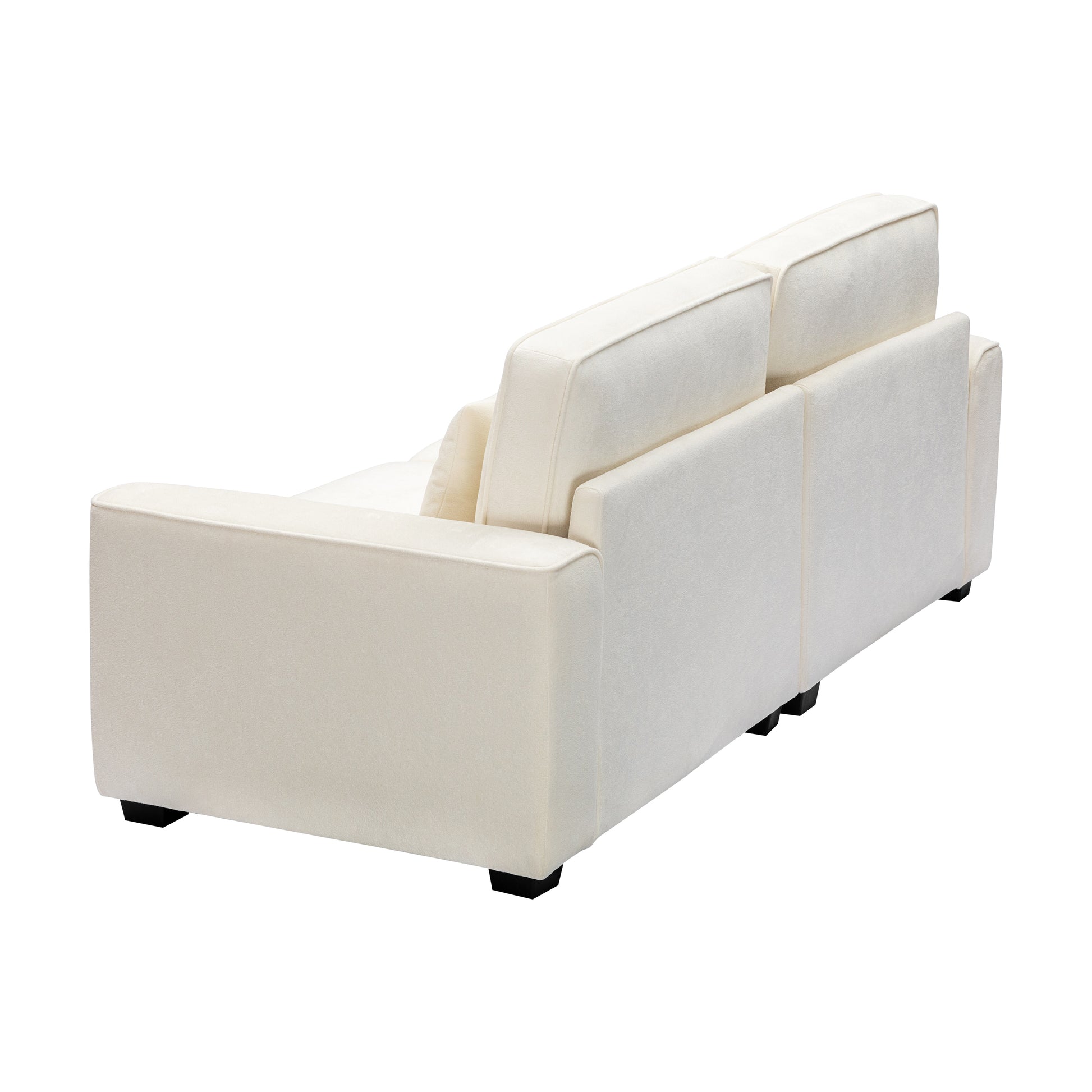 Cozy Duo White Loveseat Sofa Beige Polyester Wood Solid Wood Mdf 2 Seat